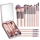 14PCS Travel Makeup Brush Set LED Light Mirror Private Label Portable