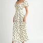 MABLE Polka Dot Puff Sleeve Midi Dress