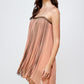 Flowy Sleeveless Mini Dress with Metallic Accents