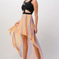 Chic Cut-Out Bodice High-Low Chiffon Dress