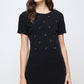 Embellished Short Sleeve Mini Dress