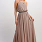 Halter Neck Maxi Dress with Beaded Waist Detail