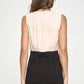 Sleeveless Two-Tone Draped Mini Dress