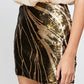 Sequin Skirt with Sleeveless Blouson Dress – Glamorous Party Look