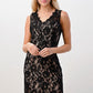 Sleeveless Lace Overlay Dress with Scalloped Edges