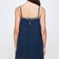 Flowy Sleeveless Mini Dress with Metallic Accents