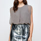 Sequin Skirt with Sleeveless Blouson Dress – Glamorous Party Look