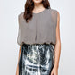 Sequin Skirt with Sleeveless Blouson Dress – Glamorous Party Look