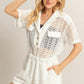 HYFVE Crochet Button Front Short Sleeve Romper