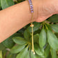 Purple Crystal Gold Plated Adjustable Box Chain Bracelet