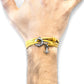 Mustard Yellow Clyde Silver & Flat Leather Bracelet