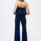 Women's Ribbed Velvet Tube Top Jumpsuit In Ultra Marine
