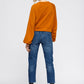 Women's Crewneck Ruched Sleeve Sweatshirt Top