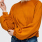 Women's Crewneck Ruched Sleeve Sweatshirt Top