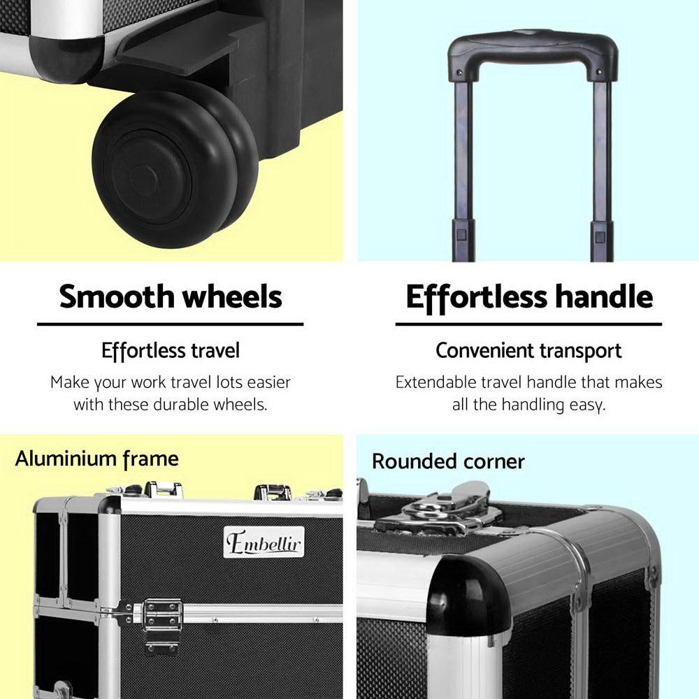 Embellir Makeup Case Beauty Trolley Cosmetic Organiser Box Travel