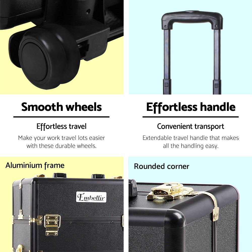 Embellir Makeup Case Beauty Trolley Cosmetic Organiser Box Travel