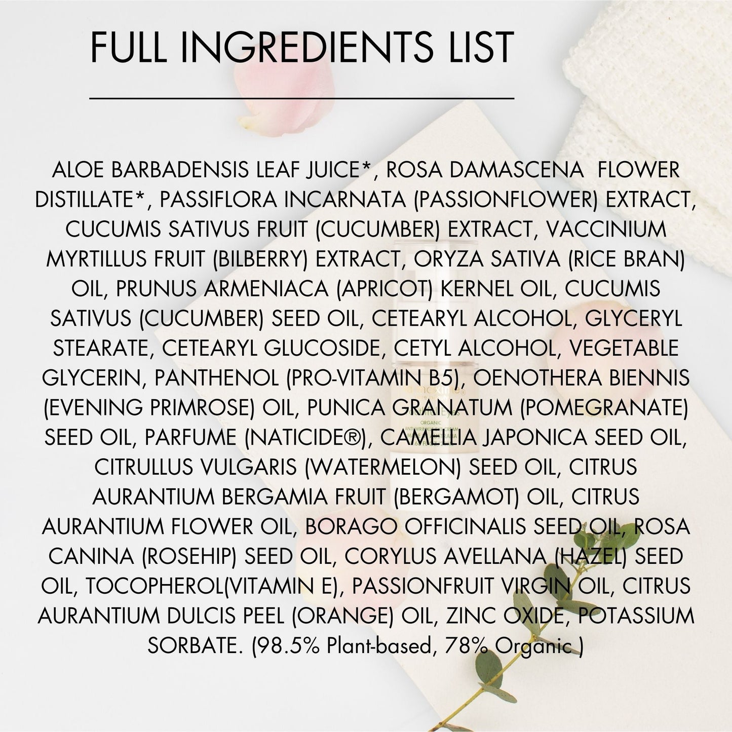 Youthful Eyes Anti-Wrinkle Organic Eye Cream : Dermatologist tested,