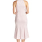 Eloise Dress - Stretch satin midi mermaid dress with neck tie rose