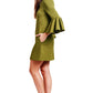Gina Dress Olive - Bell sleeve shift dress with side slit pockets