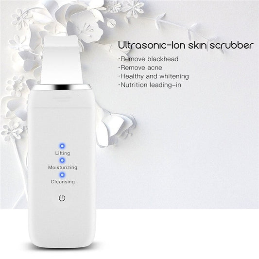 Professional Ultrasonic Skin Scrubber Ion Deep Face Cleaning Peeling