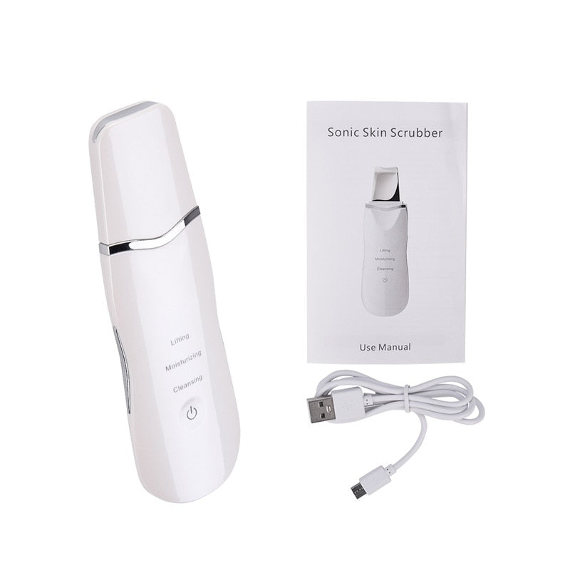 Ultrasonic Ion Deep Clean Skin Scrubber Pore Cleaner Exfoliating