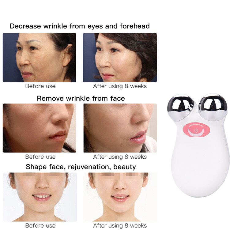 EMS Face Lifting Microcurrent Roller Massager Portable Anti Wrinkle