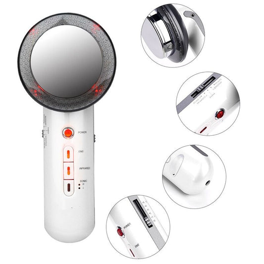 3 In 1 Ultrasonic Far Infrared EMS Facial Body Slimming Massager Skin