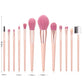 12pcs Nude Pink Makeup Brushes Kit Beauty Make Up Tool Loose Powder