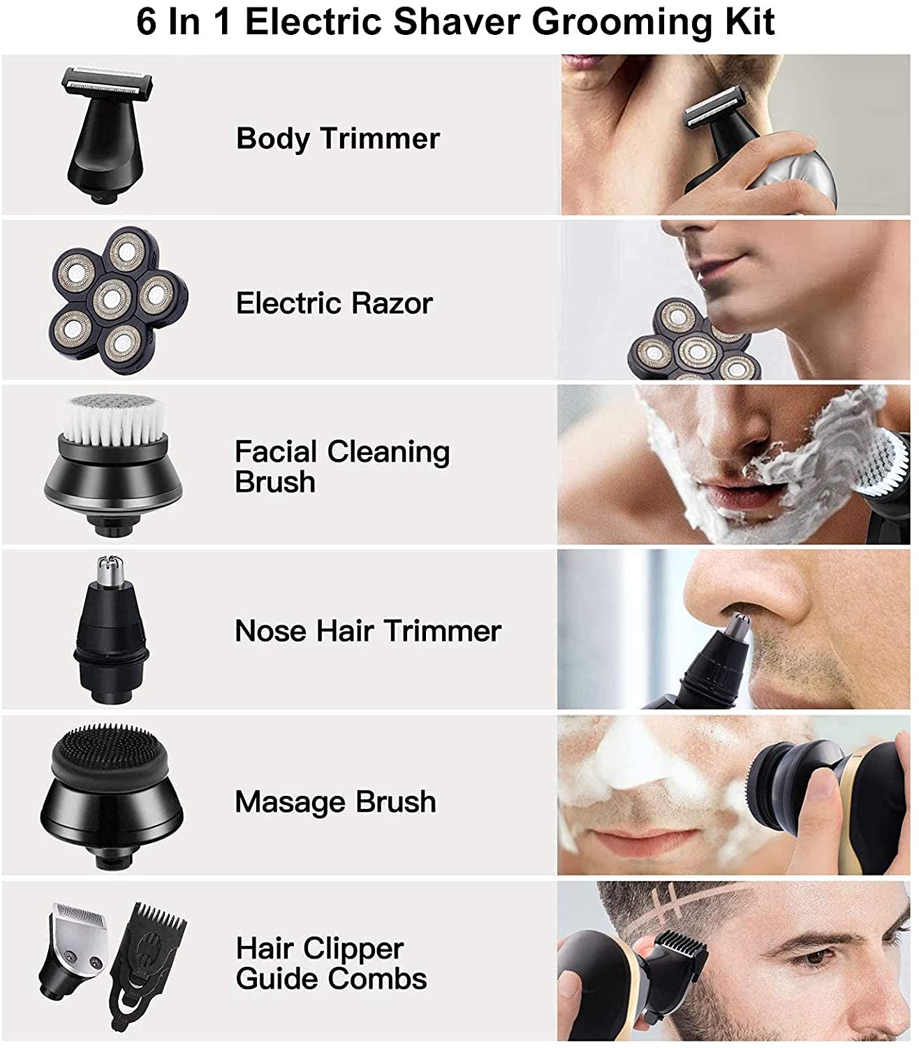 Multi Grooming Kit Digital Display Electric Shaver Hair Trimmer Beard