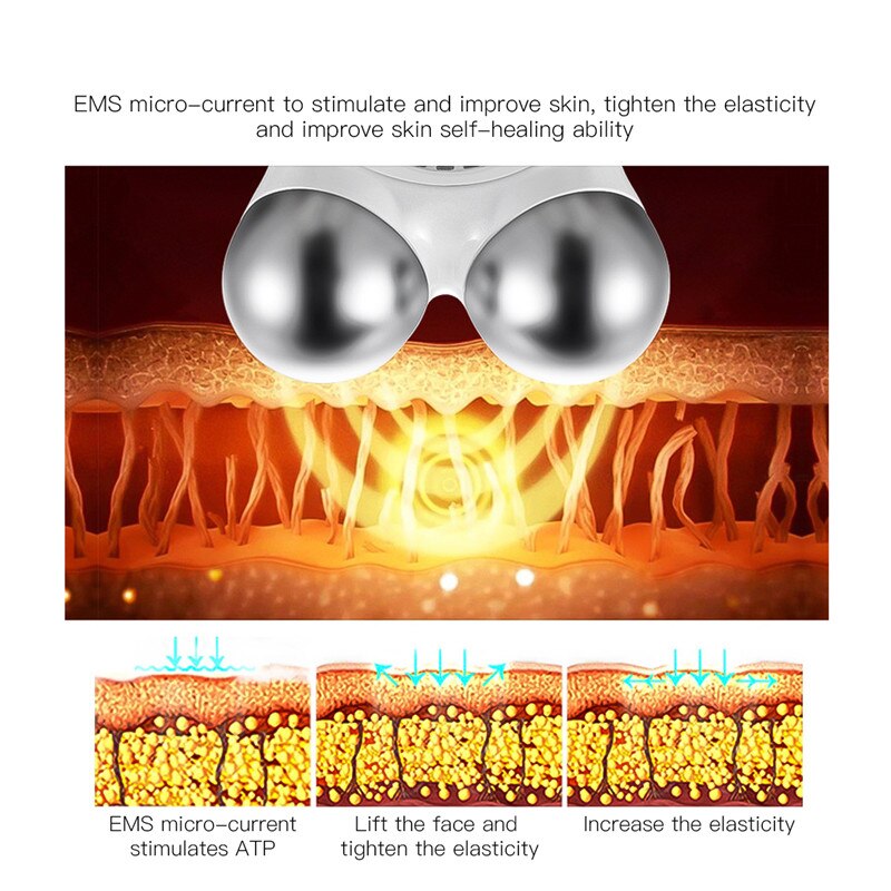 EMS Face Lifting Microcurrent Roller Massager Portable Anti Wrinkle