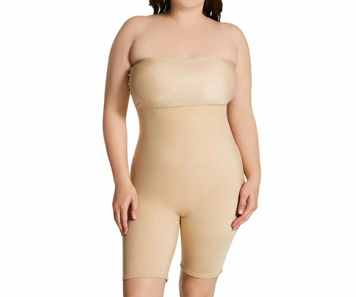 InstantFigure Plus Size Strapless Bandeau Bodyshorts open gusset