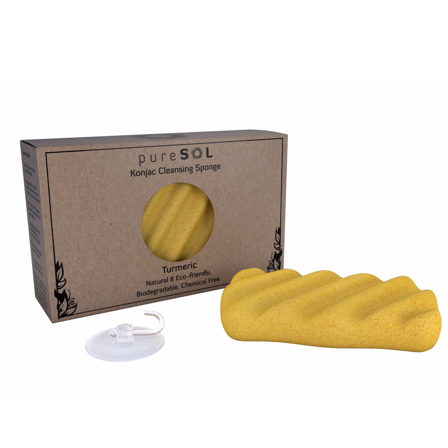 PURE SOL. Beauty Body Buff Turmeric Konjac Body Sponge