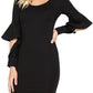 Jayla Dress - Mini body conscious dress with novelty cuffed bell