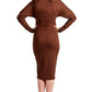 Josefa Asymmetric Dress -  Long sleeve convertible midi dress with