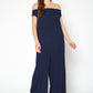 Women's Off Shoulder Wide Leg Jumpsuit With Pockets