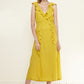 Women's Ruffle Trim Wrapped Maxi Dress in Mustard