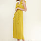 Women's Ruffle Trim Wrapped Maxi Dress in Mustard