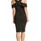 Layla Dress - Stretch crepe criss cross cut-out cold shoulder dress