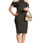 Layla Dress - Stretch crepe criss cross cut-out cold shoulder dress