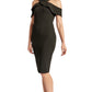 Layla Dress - Stretch crepe criss cross cut-out cold shoulder dress