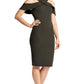 Layla Dress - Stretch crepe criss cross cut-out cold shoulder dress