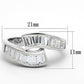 LOS705 - Silver 925 Sterling Silver Ring with AAA Grade CZ  in Clear