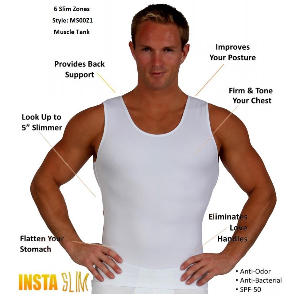 Insta Slim Compression Sleeveless Muscle Tank with Zipper MS00Z1