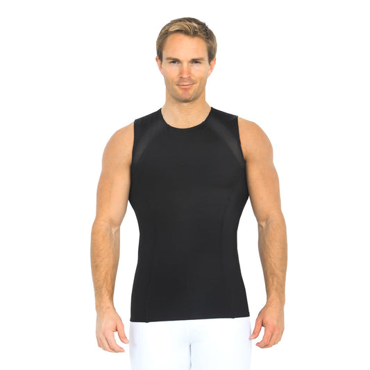 Insta Slim Compression Side & Back Mesh Panel Sleeveless Crew Neck