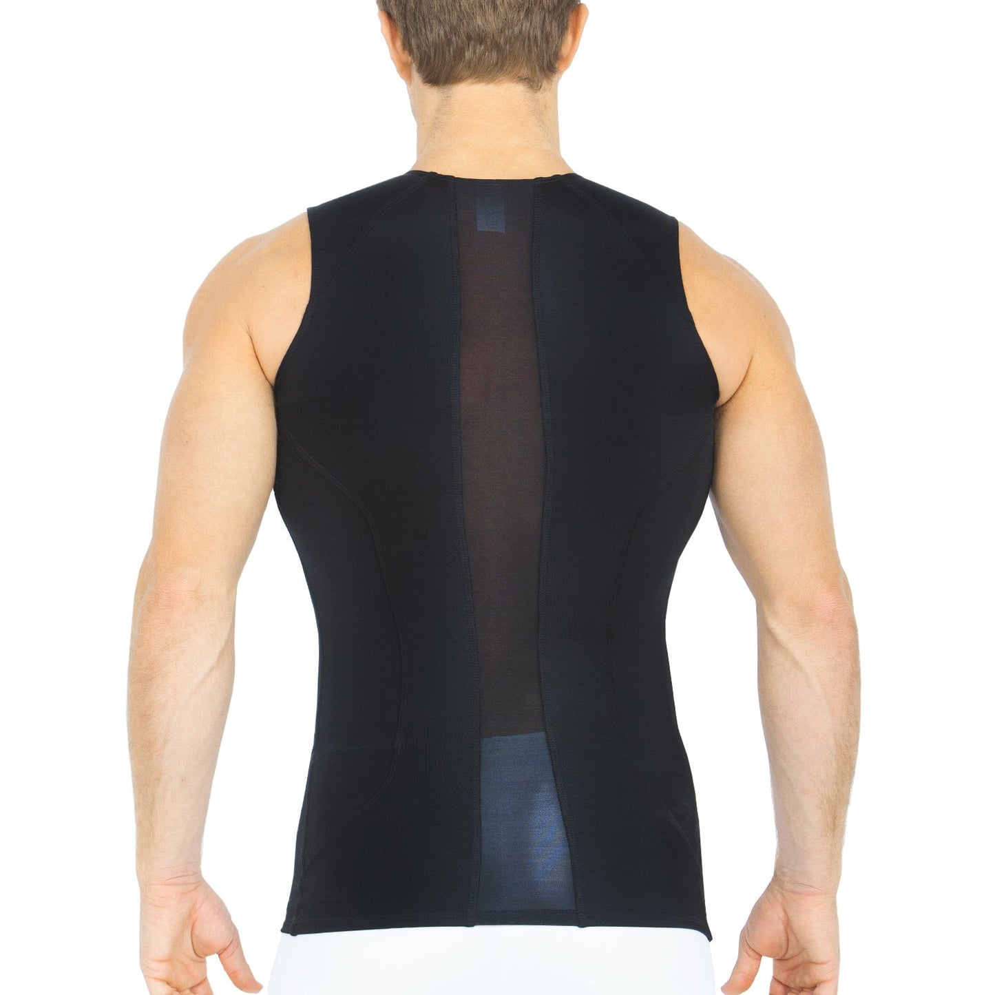 Insta Slim Compression Side & Back Mesh Panel Sleeveless Crew Neck