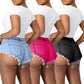 Women Bottom Lace-up Micro Tassel Denim Hot Pants Summer