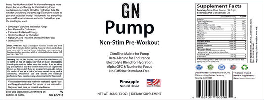 Non-Stim Pump Pre-Workout: Pineapple 312.5g w/ Natural Flavor