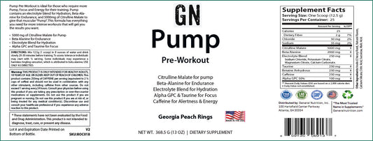 Pump Pre-Workout Georgia Peach Rings 312g