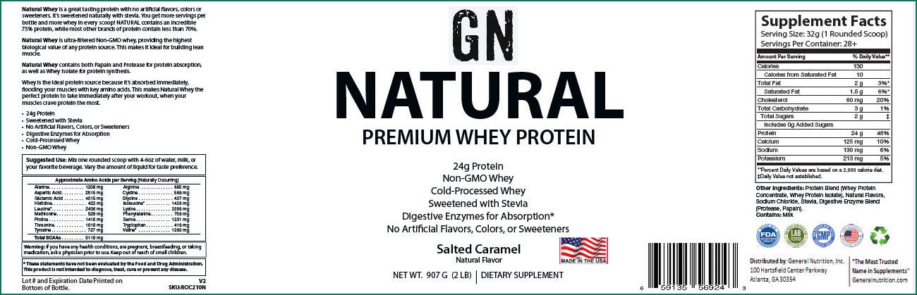 2lb Whey Natural Salted Caramel – 28 serv.