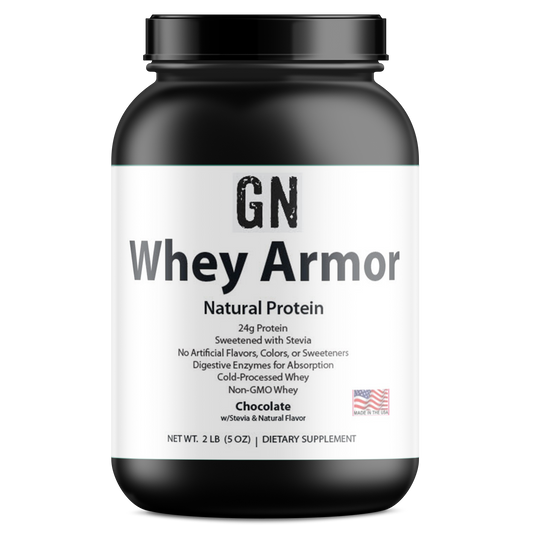 2lb Whey Armor Natural Protein Chocolate w/Stevia & Natural Flavor Non-GMO